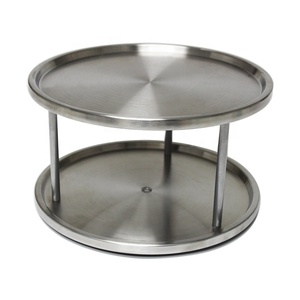 360 gradi giradischi 2 Tier Design in acciaio inox <span class=keywords><strong>Lazy</strong></span> <span class=keywords><strong>Susan</strong></span> tavolo da pranzo per la casa - Product Image 1