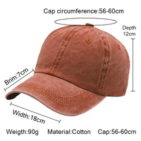 Gorra de Béisbol Unisex Vintage Lavada, Sin Estructura, de Algodón Lavado, Ajustable, Gorras de Papá con Logotipo Bordado Personalizado