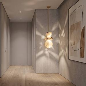 Nordic Personalized Alabaster Copper Chandelier Designer Art Decoration Porch Study Bedroom Bedside Dining Room <strong>Corridor</strong> <strong>Lights</strong> - Product Image 5