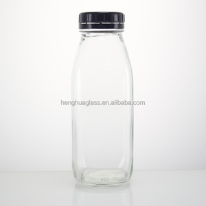 Nhà Máy Giá 500Ml 1000Ml 1L Vuông Sữa Chai Thủy Tinh 16Oz 32Oz Nước Trái Cây Nước Giải Khát Chai Thủy Tinh Với Bằng Chứng Giả mạo Nắp Nhựa - Product Image 2