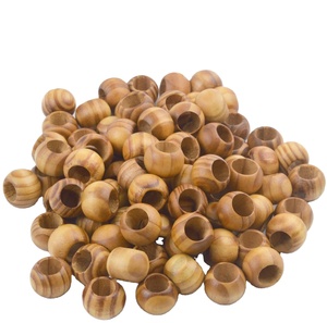 Perles en bois, 100 pièces de 20mm de diamètre, amples et rondes, perles d'espacement avec grand trou (10mm), perles artisanales en bois avec beau Grain pour DI - Product Image 1