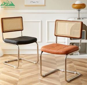 <span class=keywords><strong>Silla</strong></span> de Comedor Wayon Estilo <span class=keywords><strong>Cesca</strong></span> Moderno de Mediados de Siglo, Acero Inoxidable, Cuero PU Marrón - Product Image 4