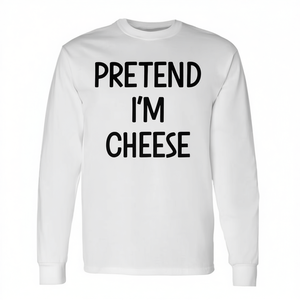 Camiseta de manga larga con diseño de queso, disfraz de Halloween para adultos, unisex, color blanco - Product Image 1