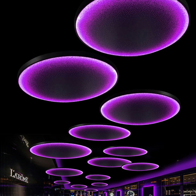 Modern RGB LED Chandelier for Bar Night Clubs Restaurant Atmospheric Decor Smart Color Changing Pendant Light Ceiling Decoration