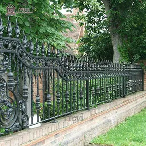 Günstige Beauty Garden Cast Gate Tür Black Fence Schmiedeeisen Panels Fechten mit 3 Meter