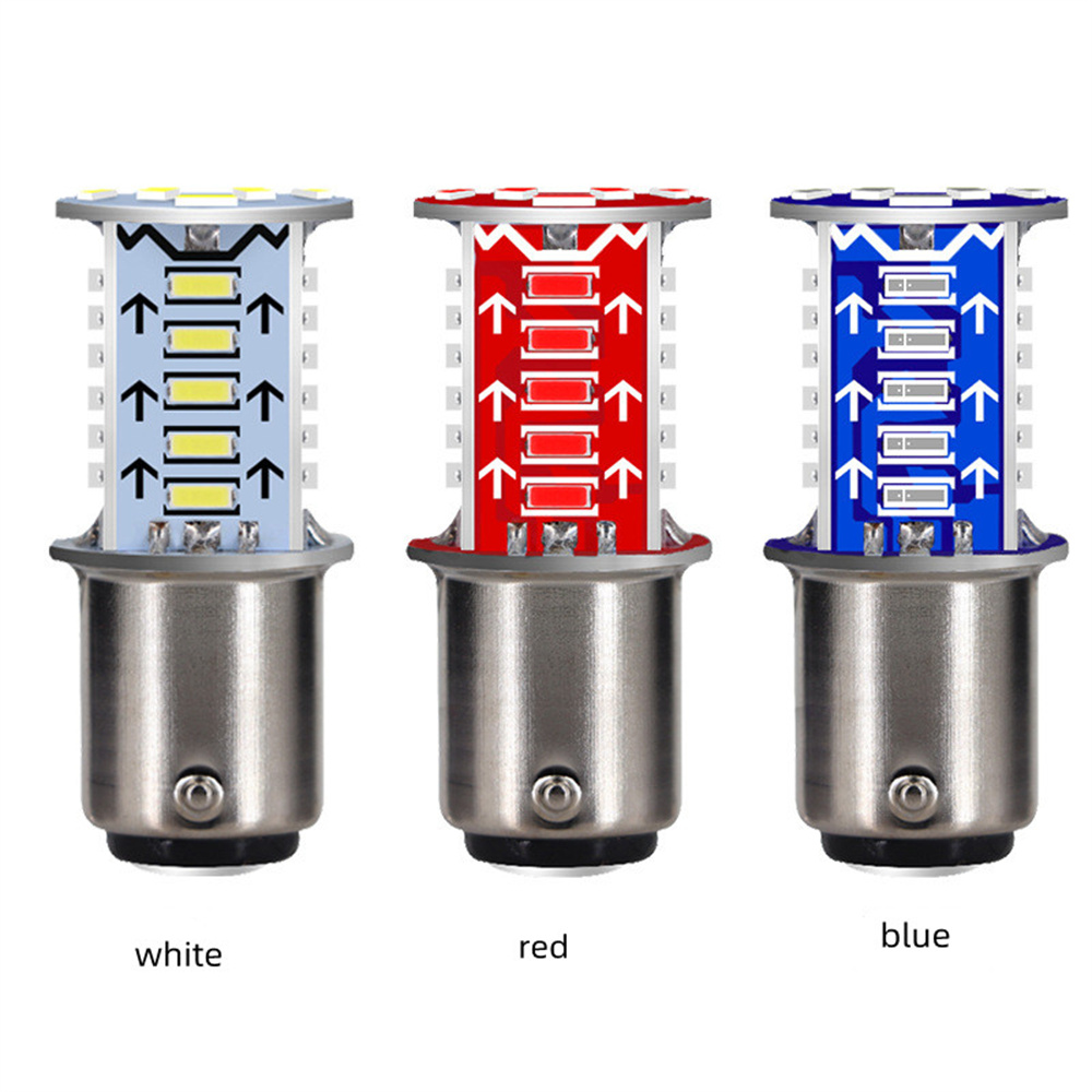 1x S25 Canbus 1157 Flash Flowing Motorcycles lampadina a LED 3014 30smd LED P21W BAY15D LED Car LED luce freno 12V AC DC