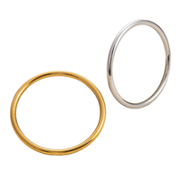 Bracelet fin plaqué or 18 carats, lisse, poli, minimaliste, rond, solide, bijoux quotidiens pour femmes