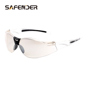 SAFENDER High Definition Splash Proof Safety Glasses Eye Protection Clear Frame Wraparound Coverage Safety Glasses