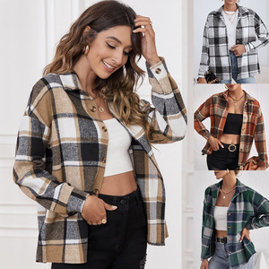 Camicie a quadri personalizzate da donna Lovedagear spazzolate a maniche lunghe con bottone in flanella - Product Image 2