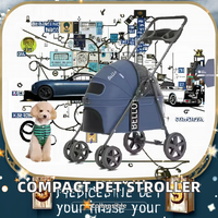 Petite poussette pliante extérieure pour animaux de compagnie pour chats et chiens-Transporteur portable pour animaux de compagnie pour les aventures de voyage