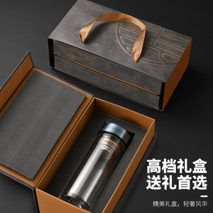 Double Walled Glass Cup High Borosilicate Pure Titanium Lid Tea Water Separation Business Use - Product Image 4