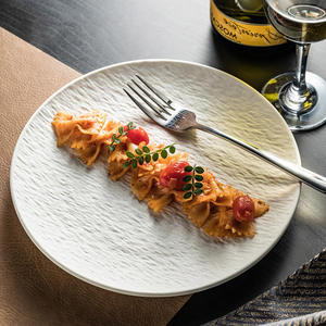 Plato de cena de <span class=keywords><strong>gres</strong></span> de porcelana con textura de <span class=keywords><strong>roca</strong></span> nórdica, vajilla redonda blanca y negra de 8 pulgadas y 10 pulgadas - Product Image 2