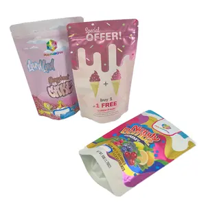 Op Maat Bedrukte Hete Verzegelde Transparante Plastic Verpakking Van Voedingskwaliteit Met Drie Zijden Verzegelde Suikerzak Met Rits