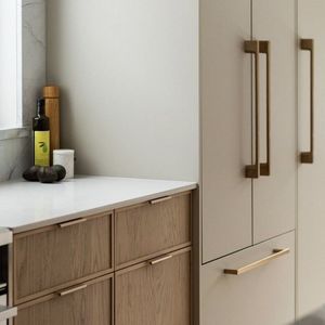 CBMmart High End Luxury Minimalist Walnut Wood Veneer Slim <strong>Thin</strong> Shaker <strong>Cupboard</strong> Kitchen Cabinets - Product Image 2