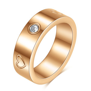 Heart Shaped <b>Couple</b> <b>Rings</b> 4mm 6mm Bezel Set Crystal Unisex Engagement Jewelry Fashion <b>Ring</b> - Product Image 4
