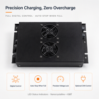 Chargeur de batterie LNLEE 3600W 12V 100A, étanche IP65, compact, monté sur véhicule, chargeur au lithium, arrêt automatique, compatible LiFePO4, AGV, robot