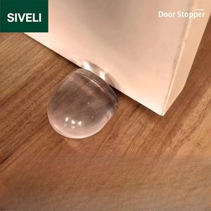 3pcs Transparent Rubber Door Stopper No-Drill Wall Mount Door Bumper <strong>Bathroom</strong> Door Handle Collision Guard <strong>Doorstop</strong> - Product Image 5