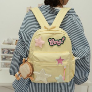 Cute Pink <b>Backpack</b> With Stars And Letter Design Lightweight For School And Daily Use - Product Image 5