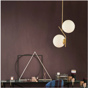Lampes suspendues en verre de style nordique, lampe de chevet pour chambre à coucher, lampe d'art pour restaurant, salon, bar, lampe suspendue à <span class=keywords><strong>double</strong></span> tête, <span class=keywords><strong>luminaire</strong></span> décoratif - Product Image 4