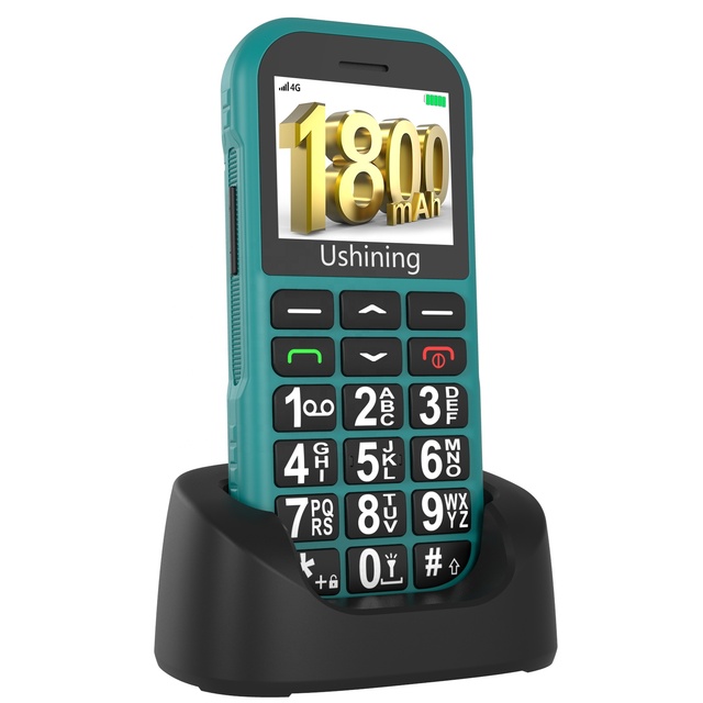 T190 Seniors Feature Phone 1.77 Inch LCD Screen Support 32GB Micro SD Card MP3 MP4 FM Radio 1800mAh Big Battery SOS Button