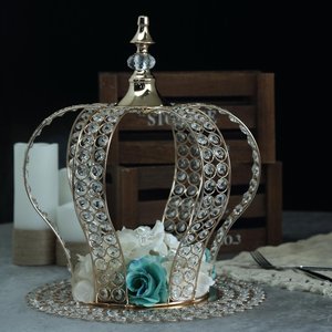 Centro <span class=keywords><strong>de</strong></span> Mesa Dorado Metálico con Corona Plateada <span class=keywords><strong>de</strong></span> Moda, Soporte <span class=keywords><strong>de</strong></span> Cristal <span class=keywords><strong>para</strong></span> Pastel <span class=keywords><strong>de</strong></span> Boda, <span class=keywords><strong>para</strong></span> Mesa <span class=keywords><strong>de</strong></span> Postres <span class=keywords><strong>de</strong></span> Fiesta y <span class=keywords><strong>Flores</strong></span> - Product Image 4