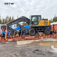 Livraison gratuite nouvelle pelleteuse compacte liste de prix pelle sur roue machine 9 tonnes 13 tonnes 15 tonnes 18 tonnes excavatrices à roues sur godet à vendre