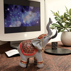 2025 New Arrival Personalizável Elefante Escultura Decoração Handmade Resina À Prova D' Água Estatueta pintados à mão Office Desk Casa - Product Image 2
