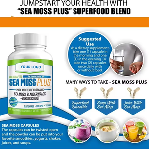 Premium Sea <strong>Moss</strong> Plus Capsules 60 Vegetarian Capsules for Thyroid &amp; Immunity - Product Image 6