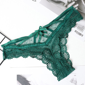 Perizoma Sexy in Pizzo Traforato con Fiocco, Trasparente, con Cinturini Incrociati, in Rete, Tentazione Passionale - Product Image 6