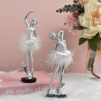 Figurine en résine de ballerine mignonne de style nordique de luxe léger, décoration artistique créative pour chambre, hôtels, cadeau d'anniversaire