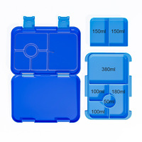 Boîte à lunch réutilisable de haute qualité pour micro-ondes 810ml Boîte à lunch Bento multifonctionnelle Tritan 6 compartiments