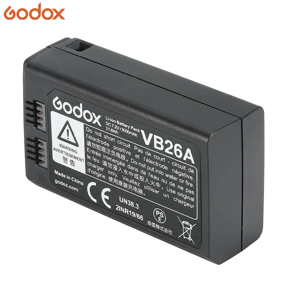 Godox V1 Flash Pin VB-26 VB26 Li-ion Battery Pack 7.2V 3000mAh cho V1 máy ảnh đèn flash đèn 650 full-điện nhấp nháy với hàng loạt