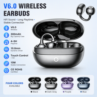 Harga Pabrik Earbuds Clip-on Bluetooth 6.0 Murah Stereo 3D Earphone IP65 Headphone Olahraga TWS Audifonos Earphone Nirkabel