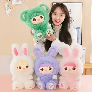 Haute qualité créatif dessin animé lapin longue fourrure coloré monstre doux literie accompagner poupée enfants cadeau d'anniversaire Squishy décor à la maison