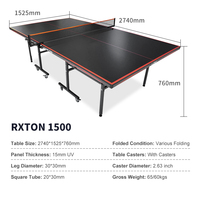 Table de ping-pong Loki de haute qualité, pliable et mobile, 1500 mm, peinture UV, table de tennis de table d'intérieur
