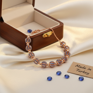 <b>Ball</b> Charm Design Sapphire CZ Stone Made in Turkey Shape Charm <b>Ball</b> Chain Wholesale 925 Sterling Silver Fine Jewelry - Product Image 3