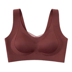 Comfortabele naadloze gotische draadloze mesh bh met V-hals, kleine borstverzamelende damesondergoed met zijborstverzameling, zachte ondersteuning - Product Image 4