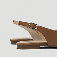 Sandales plates confortables pour femmes, antidérapantes, à bout pointu, avec bride arrière, design léger pour le printemps, l'été et l'automne
