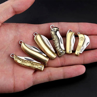 Couteau pliant miniature multifonctionnel en laiton pour ouvrir les colis, accessoires de porte-clés de voiture