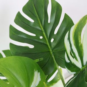 Plantes artificielles en plastique, vert Monstera, maison, jardin, salon, <span class=keywords><strong>chambre</strong></span> à coucher, balcon, décoration, plantes en plastique Tropical - Product Image 2