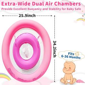 Flotador de unicornio para bebé con doble cámara de aire y toldo ajustable de 4 etapas para bebés y niños pequeños - Product Image 3