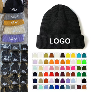 Bonnet <span class=keywords><strong>d</strong></span>'hiver 100 % acrylique personnalisé en gros, OEM ODM, bonnet tricoté uni pour femmes et hommes, idéal pour les voyages - Product Image 1
