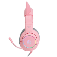 Casque de jeu Onikuma K9 avec oreilles de chat, stéréo, couleur unie, avec suppression du bruit pour PS4/Xbox/PC/Switch