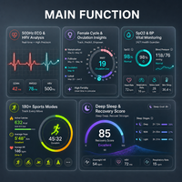 Bracelet intelligent sans écran ECG HRV, moniteur de santé et de forme physique, suivi de la récupération et de l'entraînement, usage quotidien, service OEM ODM personnalisé