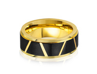 Bague de mariage en acier inoxydable pour homme, style européen et américain, personnalisée, tendance, classique, dorée, anti-allergique, accessoire d'usage quotidien