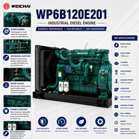 Moteur SCDC Weichai WP6B120E201 120kW 1800 tr/min 6 cylindres turbocompressé diesel, petit moteur pour pompe à incendie et système d'irrigation
