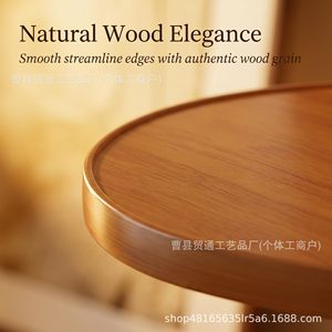 Wooden Storage Rack Round 2 Tier Key Watch Holder <b>Desktop</b> Organizer Brown Standing Type Home Decor - Product Image 4