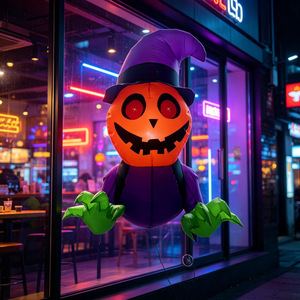 Nouvelle Citrouille Gonflable d'Halloween 2026 de 1M, Décor Extérieur Gonflable avec LED Intégrées, Se jetant à l'extérieur de la Fenêtre - Product Image 3