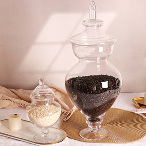 Contenitore trasparente per caramelle <span class=keywords><strong>con</strong></span> <span class=keywords><strong>coperchio</strong></span> <span class=keywords><strong>con</strong></span> <span class=keywords><strong>coperchio</strong></span> contenitore <span class=keywords><strong>in</strong></span> <span class=keywords><strong>vetro</strong></span> ermetico di grandi dimensioni vaso di stoccaggio <span class=keywords><strong>in</strong></span> <span class=keywords><strong>vetro</strong></span> piedistallo rotondo corto - Product Image 6