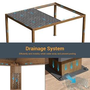 Pérgola Robusta <span class=keywords><strong>de</strong></span> Aluminio Independiente con Base <span class=keywords><strong>de</strong></span> Anclaje <span class=keywords><strong>para</strong></span> Terrazas <span class=keywords><strong>de</strong></span> Concreto y Madera - Product Image 4